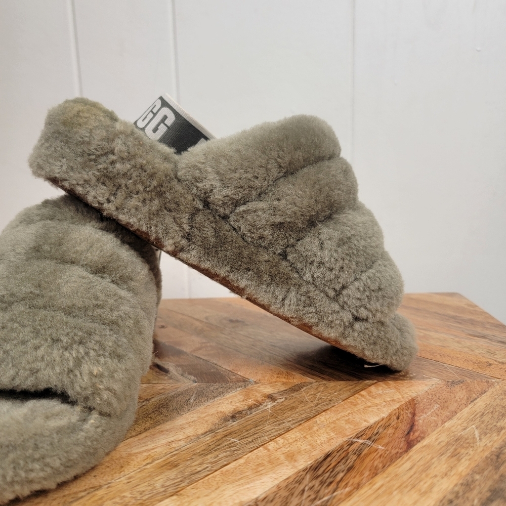 Ugg Fluff Yeah Slipper Slides Burnt Olive Green S… - image 8